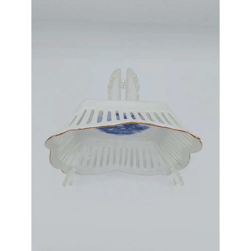 Royal Tri‎ Ever Blue Windmill Porcelain Hand Painted Decorative Basket Bowl
